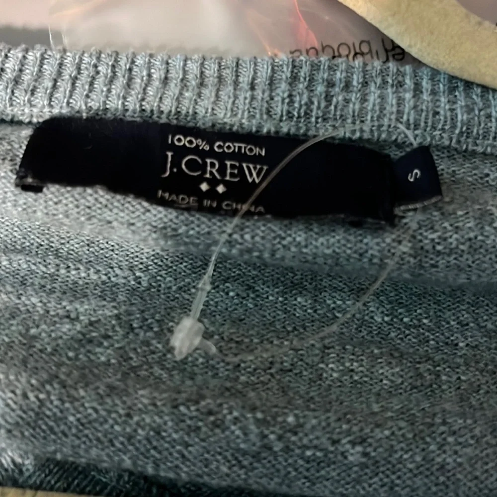 J. Crew Light Heather blue V-Neck Sweater Classic cotton